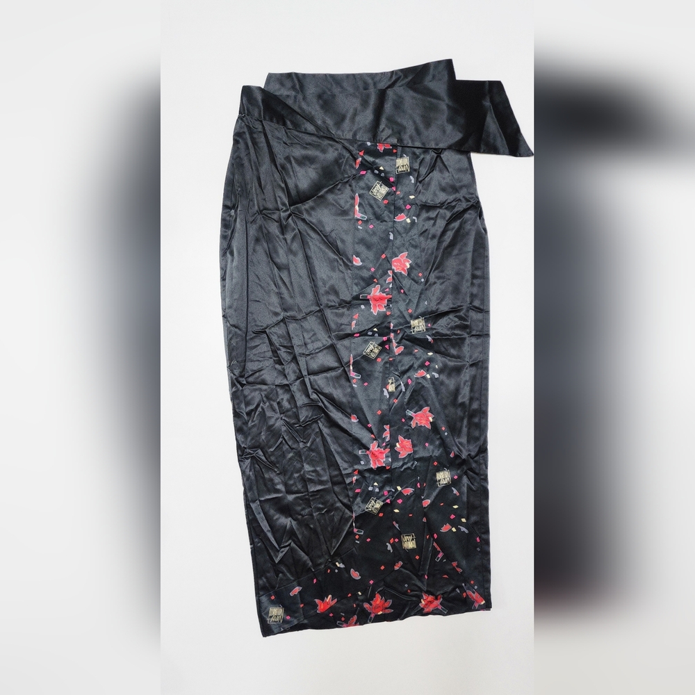 VERY VOLLBRACH  Black Floral Midi Skirt